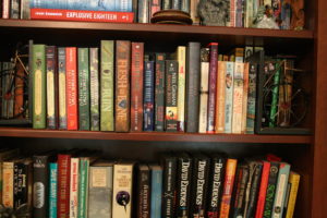 shelves filled with books