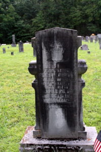 The 3-foot tall headstone of First Lieutenant Gentry