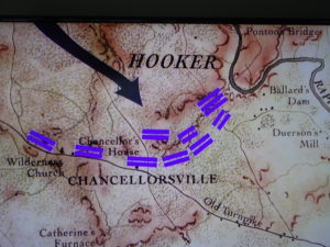 map depicting the battle of Chancellorsville